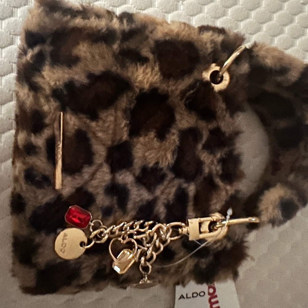 Aldo Brown and Gold Key Card Holder